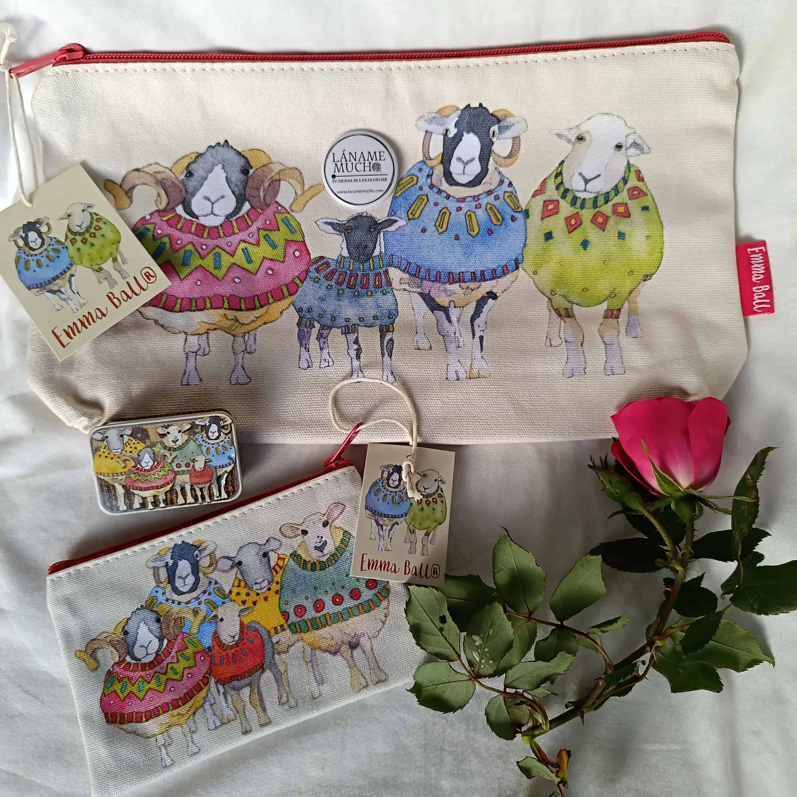 EMMA BALL Bolsa con cremallera "Sheep in Sweaters". - Imagen 2