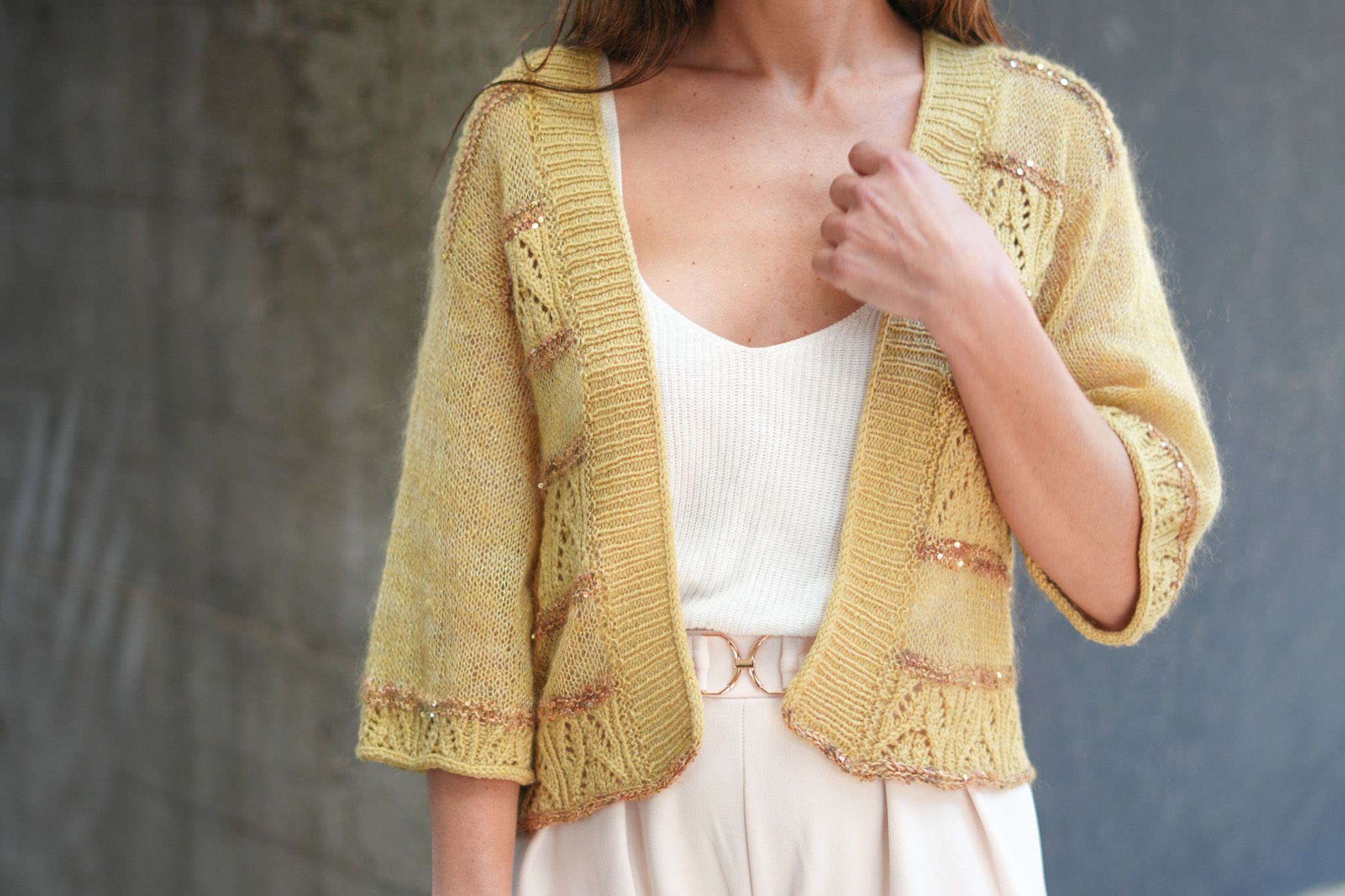 Kit "Moulin Rouge Cardigan" Pope Vergara - Okologisk Sommeruld (con brilli brilli)